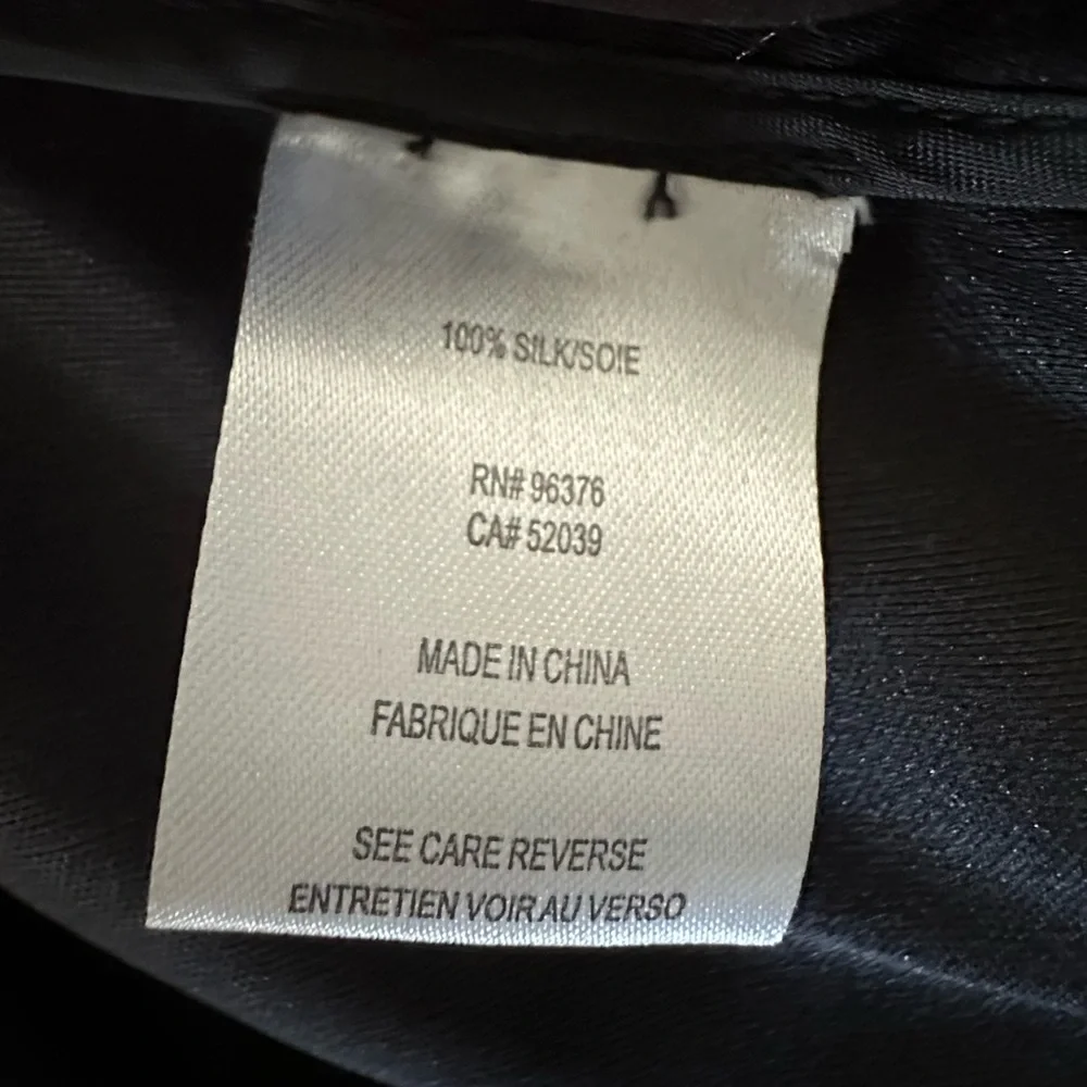 Samuel Dong 100% Silk Organza Crop Bolero Jacket, Blue/Black/Gray Print, Sz S - Picture 11 of 12